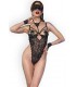 CR4488 3 PIECE BLACK OPEN BODYSUIT S/M