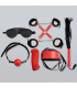 8 PIECES BONDAGE KIT -ROJO & NEGRO