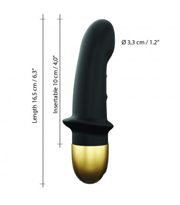 VIBRADOR RECARGABLE MINI LOVER NEGRO-ORO