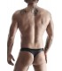 WETLOOK THONG WITH GRID BLACK XL