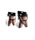 WETLOOK THONG WITH GRID BLACK M