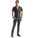 CAMICIA REMO WETLOOK CON ZIP NERA S