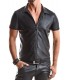 CAMICIA REMO WETLOOK CON ZIP NERA S