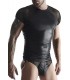 T-SHIRT WETLOOK CON MANICHE A GRIGLIA NERA M