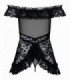 FLORES CHEMISE & THONG BLACK S/M