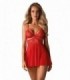 838-BAB-3 BABYDOLL E PERIZOMA ROSSO S/M