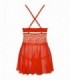 838-BAB-3 BABYDOLL & THONG RED S/M