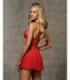 838-BAB-3 BABYDOLL & THONG RED S/M