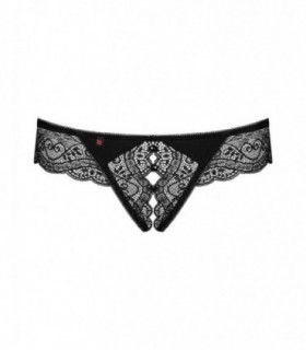 MIAMOR CROTCHLESS THONG BLACK S/M