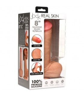 REALISTIC DILDO WITH TESTICLES REAL SKIN FLESH 20'32 CM