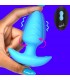 PLUG VIBRADOR Y ROTADOR C/ MANDO USB AZUL