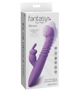 HER THRUSTING SILICONE RABBIT PURPLE