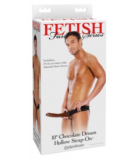 10" CHOCOLATE DREAM HOLLOW STRAP-ON BROWN/BLACK