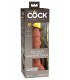 6" DUAL DENSITY VIBRATING SILICONE COCK TAN