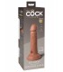 6" DUAL DENSITY VIBRATING SILICONE COCK TAN