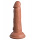 6" DUAL DENSITY VIBRATING SILICONE COCK TAN