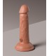 6" DUAL DENSITY VIBRATING SILICONE COCK TAN