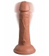 6" DUAL DENSITY VIBRATING SILICONE COCK TAN