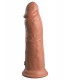 8" DUAL DENSITY SILICONE COCK TAN