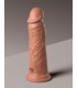 8" DUAL DENSITY SILICONE COCK TAN