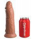 8" DUAL DENSITY SILICONE COCK TAN