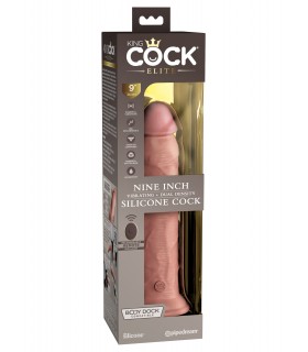 9" DUAL DENSITY VIBRATING SILICONE COCK WITH REMOTE LIGHT