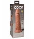 8" DUAL DENSITY VIBRATING SILICONE COCK TAN