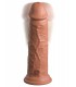 8" DUAL DENSITY VIBRATING SILICONE COCK TAN