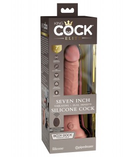 7" DUAL DENSITY VIBRATING SILICONE COCK WITH REMOTE LIGHT