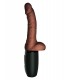 7.5" THRUSTING COCK WITH BALLS BROWN