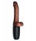 7.5" THRUSTING COCK WITH BALLS BROWN