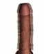 7.5" THRUSTING COCK WITH BALLS BROWN