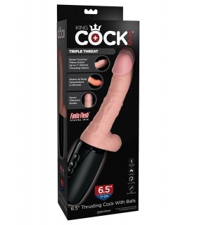 6.5" THRUSTING COCK WITH BALLS - TRIPLE THREAT LIGHT