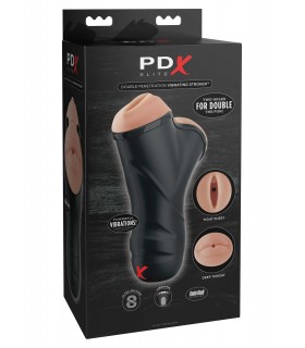 DOUBLE PENETRATION VIBRATING STROKER LIGHT/BLACK