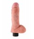 8" VIBRATING COCK WITH BALLS LIGHT