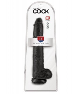 14" COCK WITH BALLS BLACK