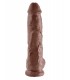 10" COCK WITH BALLS BROWN