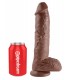 10" COCK WITH BALLS BROWN