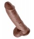 10" COCK WITH BALLS BROWN