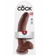 9" COCK WITH BALLS BROWN