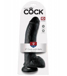 9" COCK WITH BALLS BLACK