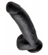 9" COCK WITH BALLS BLACK