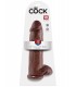 12" COCK WITH BALLS BROWN