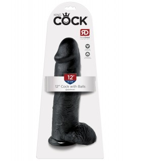 12" COCK WITH BALLS BLACK