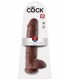 11" COCK WITH BALLS BROWN