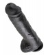 11" COCK WITH BALLS BLACK