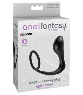 ASS-GASM COCKRING PLUG BLACK