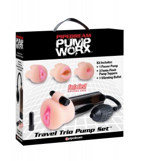 TRAVEL TRIO PIPEDREAM - PUMP SET BLACK/LIGHT