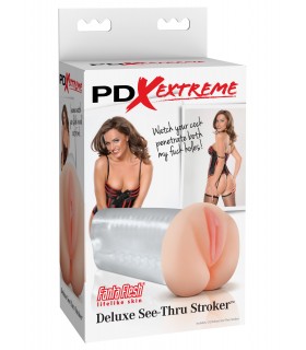 DELUXE SEE-THRU STROKER CLEAR/ PINK