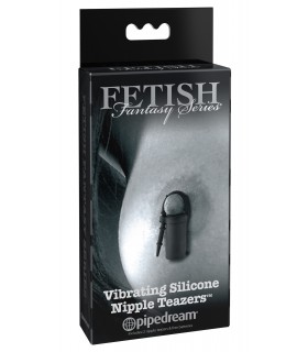 VIBRATING SILICONE NIPPLE TEAZERS BLACK